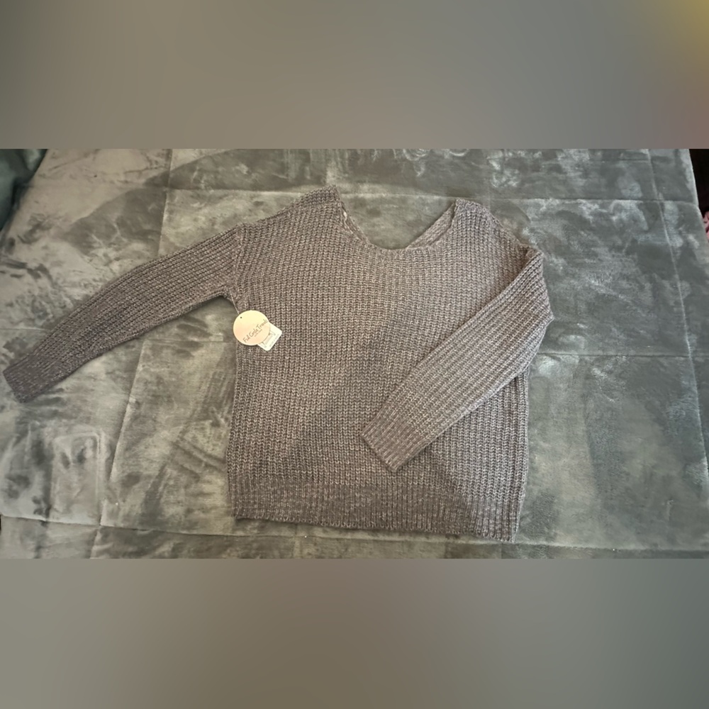 NWT Off-the-Shoulder Gray Sweater